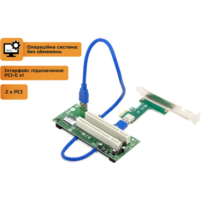Контроллер FRIME PCIe x1 to 2xPCI (ECF-PCIETOPCI002)