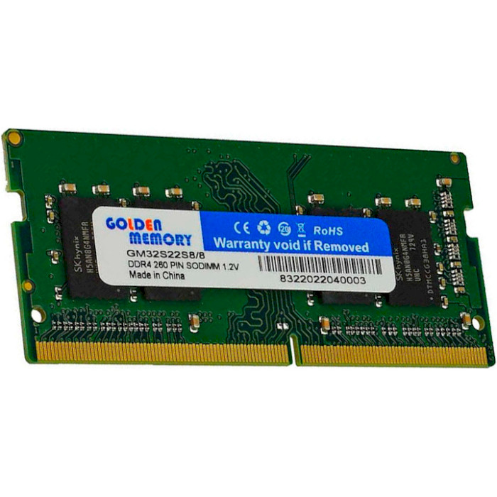 Модуль пам'яті GOLDEN MEMORY SO-DIMM DDR4 3200MHz 8GB (GM32S22S8/8)