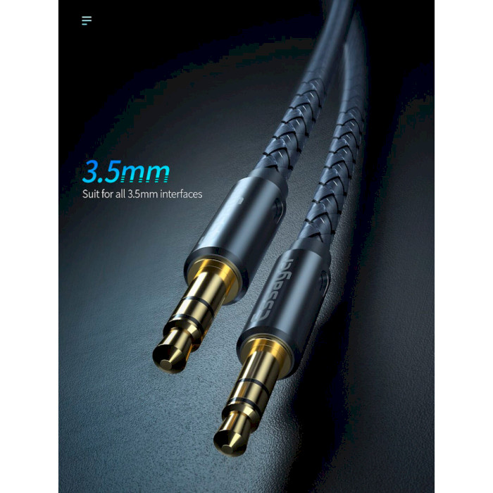 Кабель ESSAGER Monster 3.5mm Male to Male Aux Audio Cable mini-jack 3.5 мм 1.2м Gray (EYP35-DY0G)