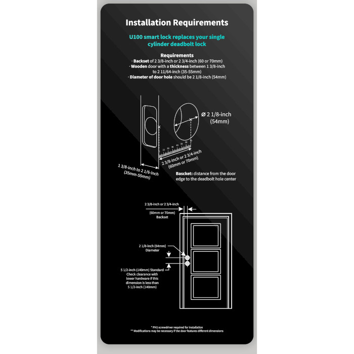 Умный замок AQARA Smart Lock U100 Kit (DL-D01D)