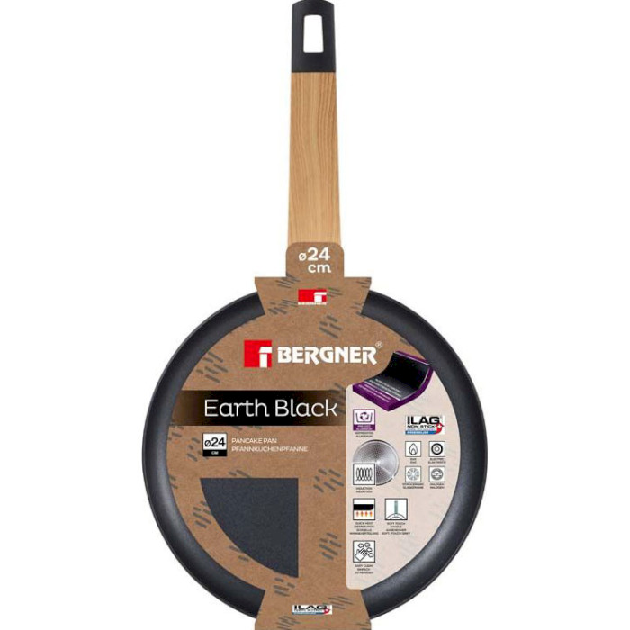 Сковорода для млинців BERGNER Earth Black 24см (BG-34626-BK)