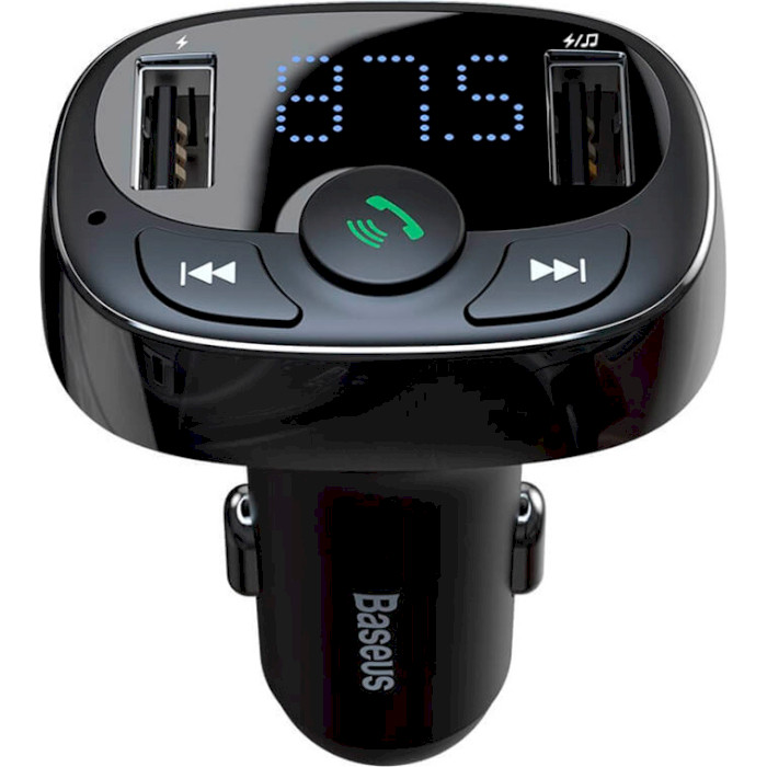 FM-трансмиттер BASEUS T-typed S-09 Bluetooth MP3 Car Charger Standard Edition Black (CCTM-01/CCMT000001)
