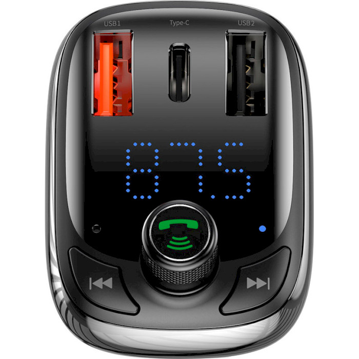 FM-трансмиттер BASEUS T-typed S-13 Bluetooth MP3 Car Charger Black (CCTM-B01/CCMT000101)