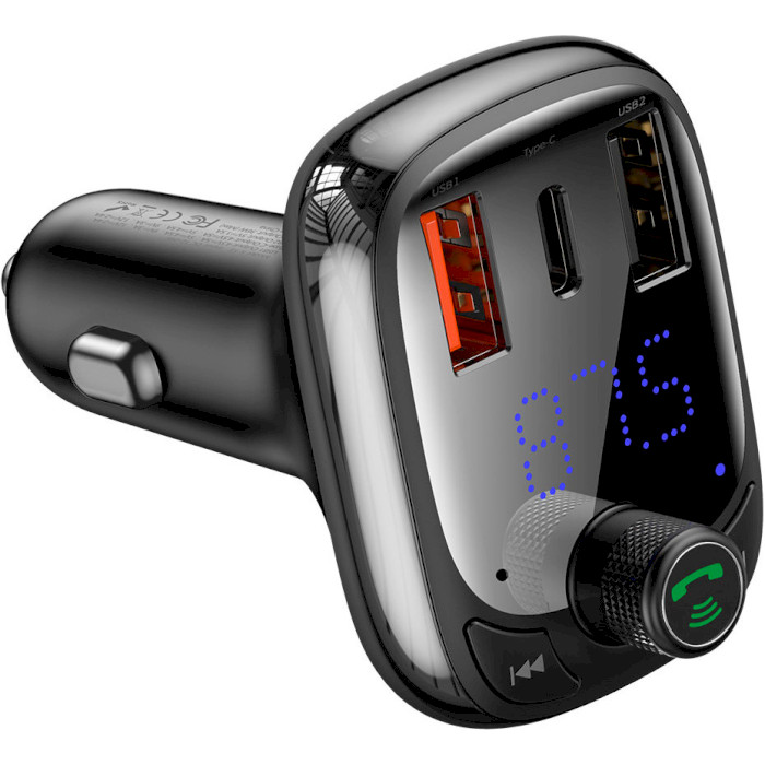 FM-трансмітер BASEUS T-typed S-13 Bluetooth MP3 Car Charger Black (CCTM-B01/CCMT000101)