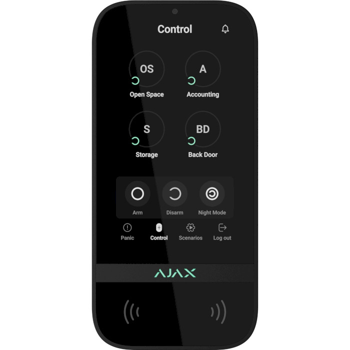 Бездротова клавіатура з сенсорним екраном AJAX KeyPad TouchScreen Jeweller Black (000034513)