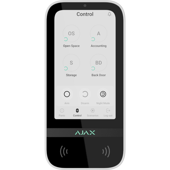 Беспроводная клавиатура с сенсорным экраном AJAX KeyPad TouchScreen Jeweller White (000034514)