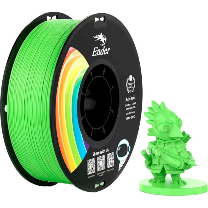 Пластик (філамент) для 3D принтера CREALITY Ender-PLA+ 1.75mm, 1кг, Apple Green (3301010313)