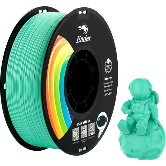 Пластик (филамент) для 3D принтера CREALITY Ender-PLA+ 1.75mm, 1кг, Jade Green (3301010311)