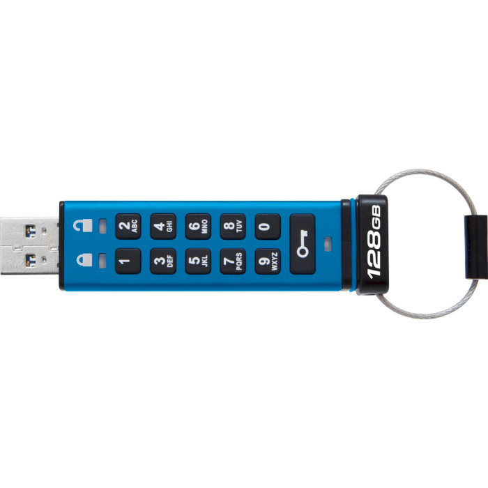 Флешка KINGSTON IronKey Keypad 200 128GB Blue (IKKP200/128GB)