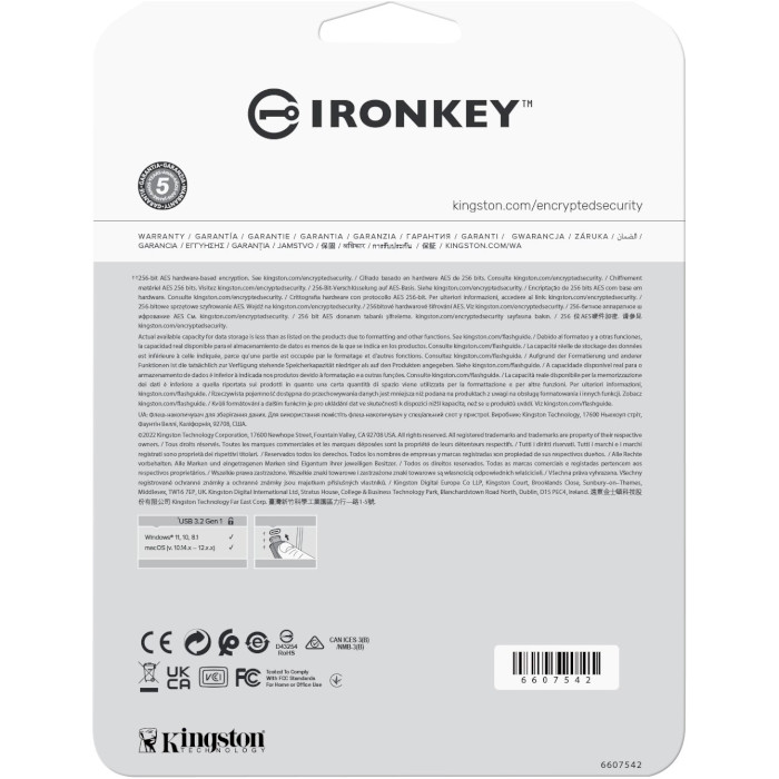 Флэшка KINGSTON IronKey Vault Privacy 50 128GB Blue (IKVP50/128GB)