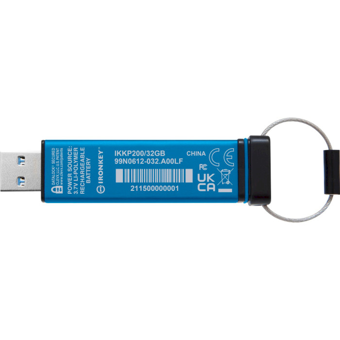 Флэшка KINGSTON IronKey Keypad 200 32GB USB3.2 Blue (IKKP200/32GB)