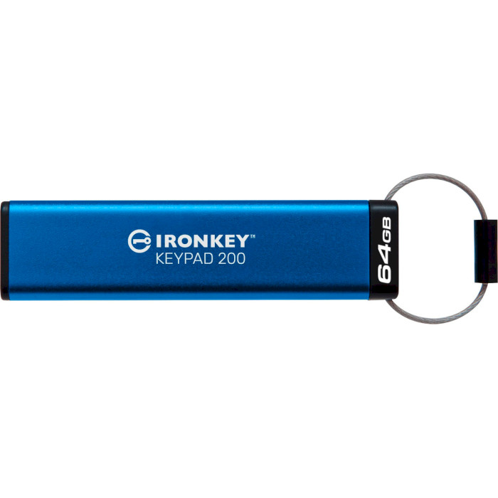 Флэшка KINGSTON IronKey Keypad 200 64GB USB3.2 Blue (IKKP200/64GB)