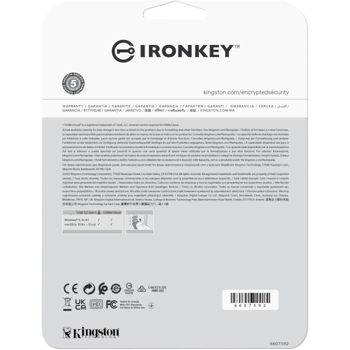 Флешка KINGSTON IronKey Locker+ 50 64GB Silver (IKLP50/64GB)