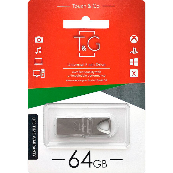 Флэшка T&G 117 Metal Series 64GB USB2.0 Silver (TG117SL-64G)
