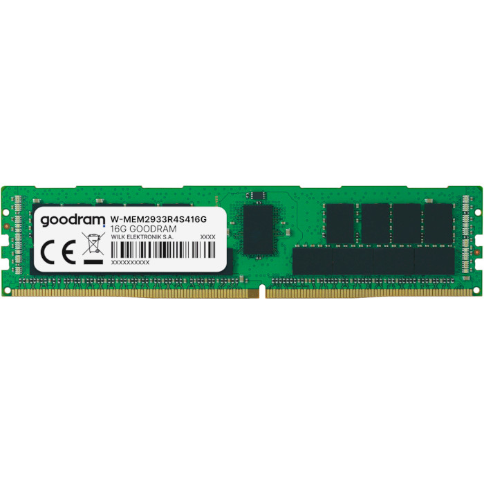 Модуль пам'яті DDR4 2933MHz 16GB GOODRAM ECC RDIMM (W-MEM2933R4S416G)