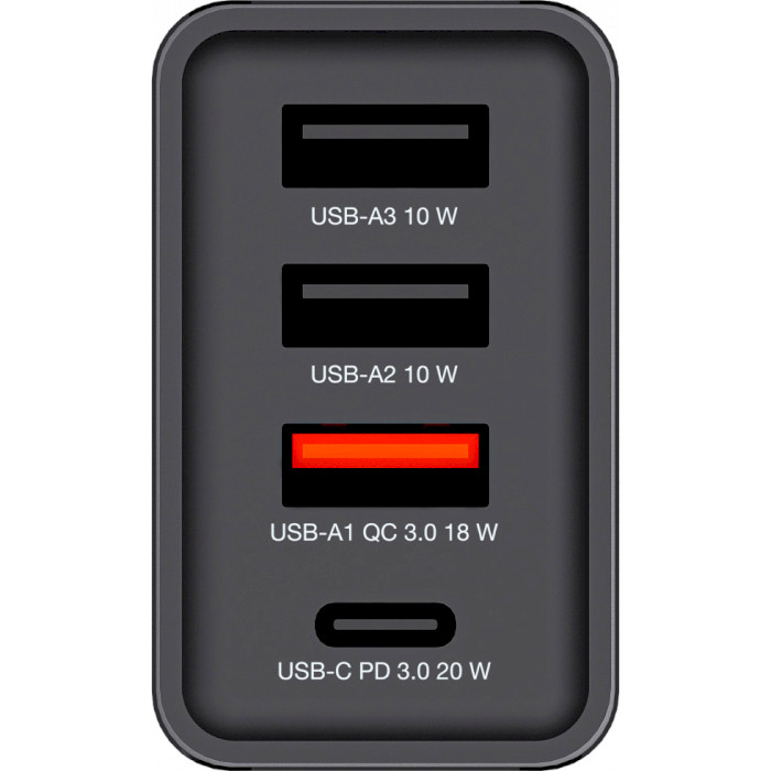Зарядний пристрій VERBATIM 30W 1xUSB-C, 3xUSB-A, PD3.0, QC3.0 Wall Charger Black