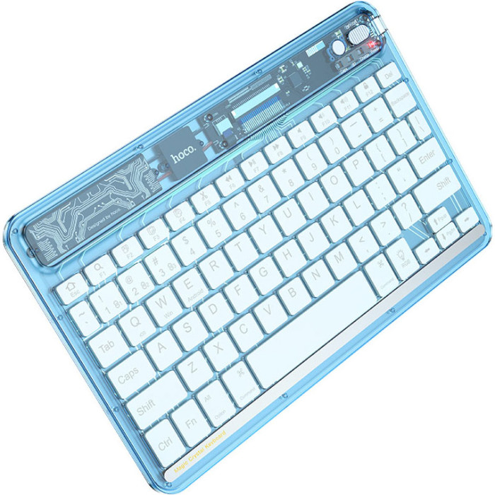 Клавіатура бездротова HOCO S55 Transparent Discovery Edition Ice Blue Mist
