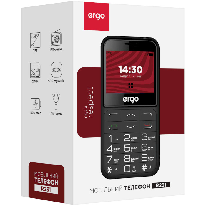 Мобильный телефон ERGO R231 Black