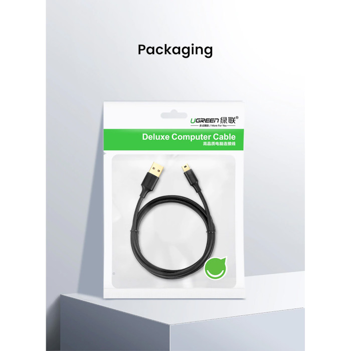 Кабель UGREEN US132 USB-A to Mini-USB 1м Black (10355)