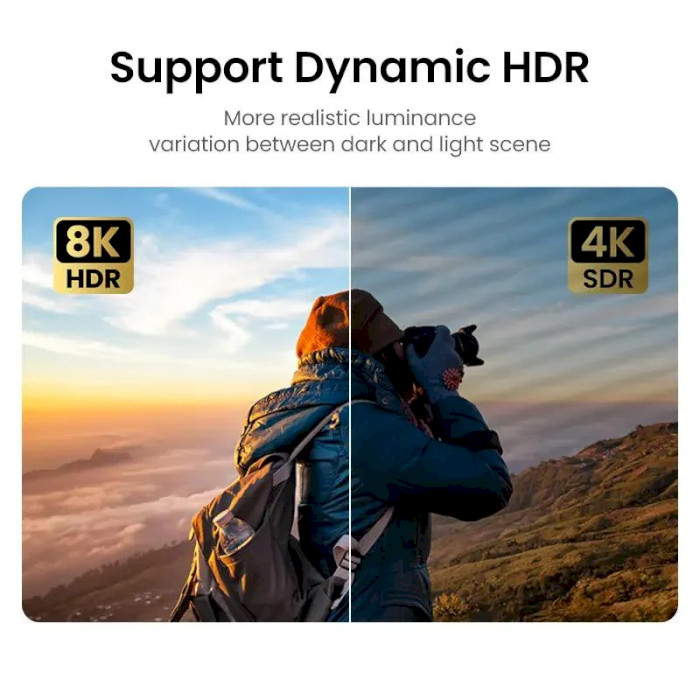 Кабель-подовжувач UGREEN HD151 HDMI v2.1 0.5м Black (40400)