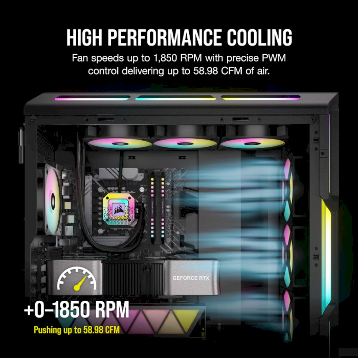 Комплект вентиляторів CORSAIR iCUE AR120 Digital RGB PWM Black 3-Pack (CO-9050167-WW)