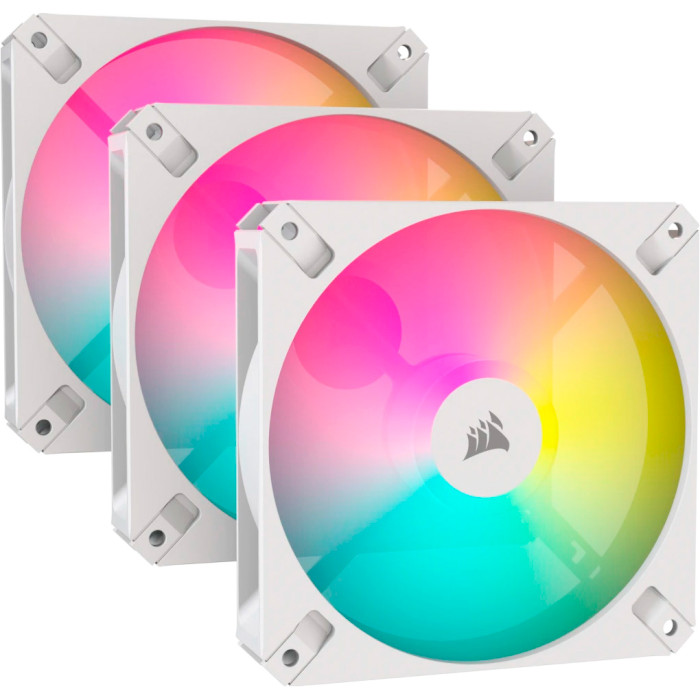 Комплект вентиляторов CORSAIR iCUE AR120 Digital RGB PWM White 3-Pack (CO-9050169-WW)