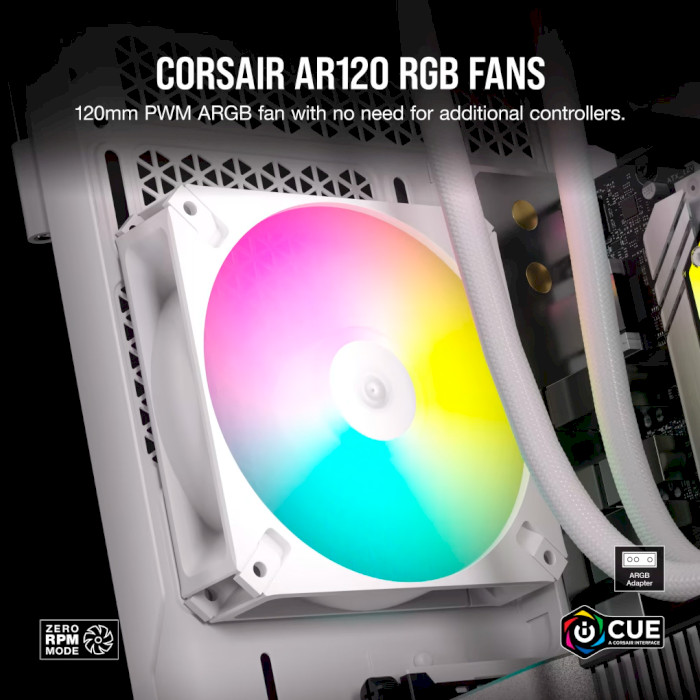 Комплект вентиляторов CORSAIR iCUE AR120 Digital RGB PWM White 3-Pack (CO-9050169-WW)