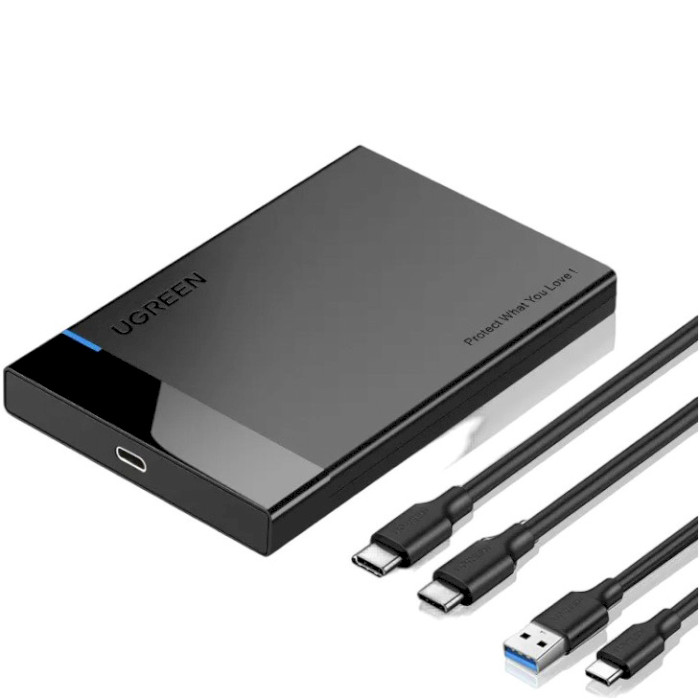 Карман внешний UGREEN US221 External Hard Drive Enclosure 2.5" SATA to USB 3.1 Black (60735)