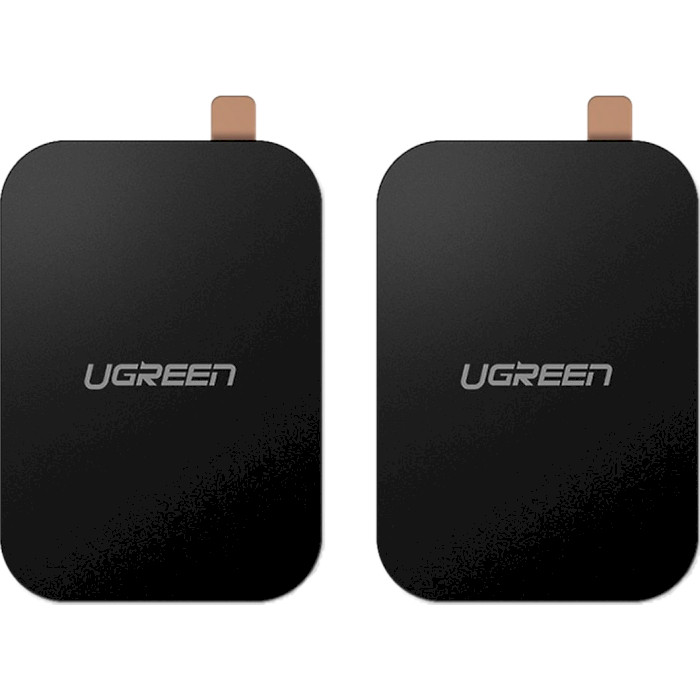 Пластини для автотримача UGREEN LP123 Rectangle Metal Plate for Magnetic Phone Stand 2-pack Black (50869)