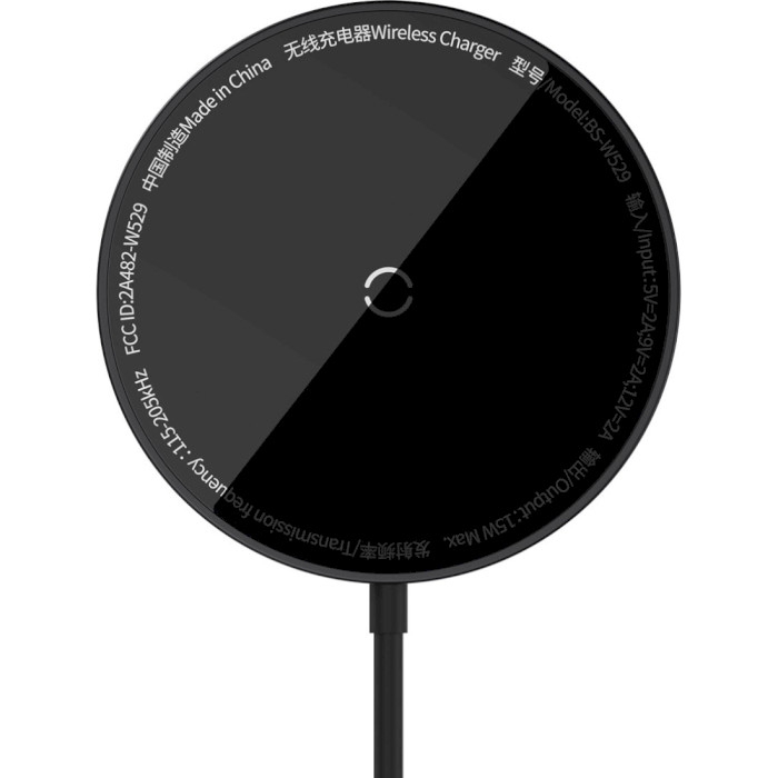 Бездротовий зарядний пристрій BASEUS Simple Mini3 Magnetic Wireless Charger Black (CCJJ040001)