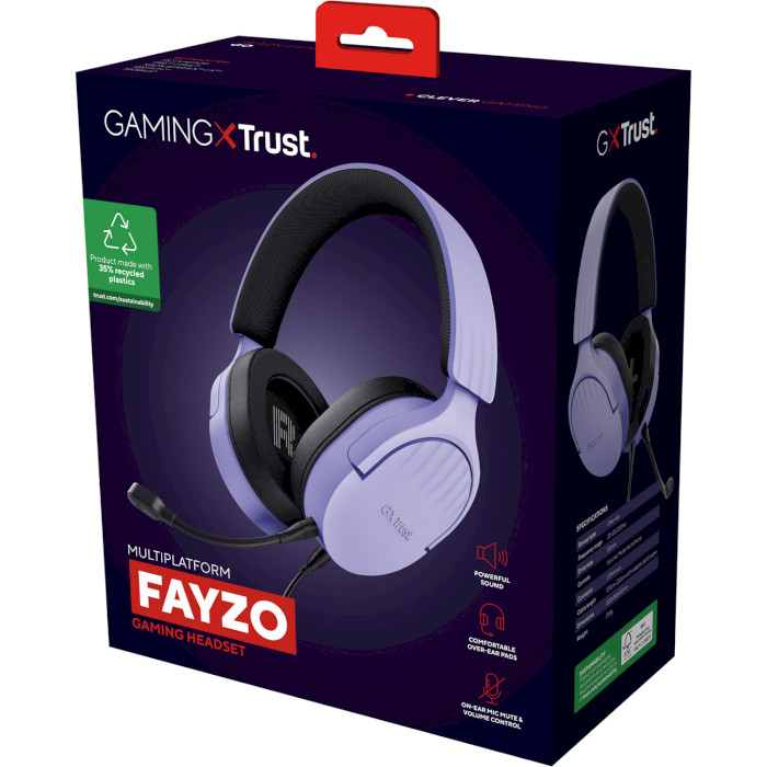 Наушники геймерские TRUST Gaming GXT 489 Fayzo Multiplatform Purple (25301)