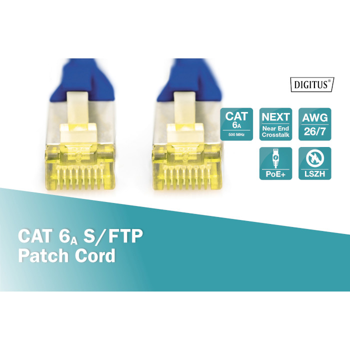 Патч-корд DIGITUS S/FTP Cat.6a 1м Blue (DK-1644-A-010/B)