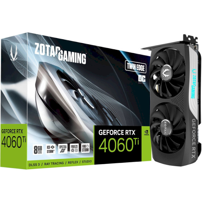 Відеокарта ZOTAC Gaming GeForce RTX 4060 Ti 8GB Twin Edge OC (ZT-D40610H-10M)