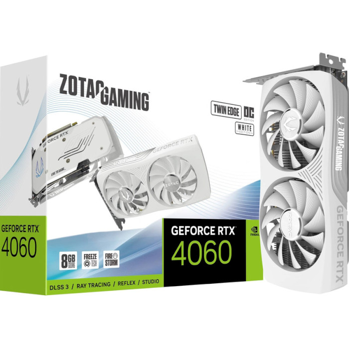 Видеокарта ZOTAC Gaming GeForce RTX 4060 8GB Twin Edge OC White Edition (ZT-D40600Q-10M)