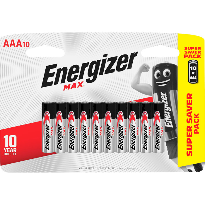 Батарейка ENERGIZER Max AAA 10шт/уп (6935216)
