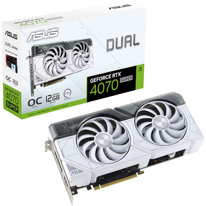 Відеокарта ASUS Dual GeForce RTX 4070 Super White 12GB GDDR6X OC Edition (90YV0K84-M0NA00)