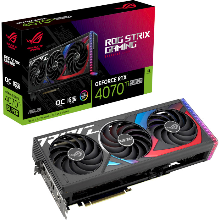 Відеокарта ASUS ROG Strix GeForce RTX 4070 Ti Super 16GB GDDR6X OC Edition (ROG-STRIX-RTX4070TIS-O16G-GAMING)