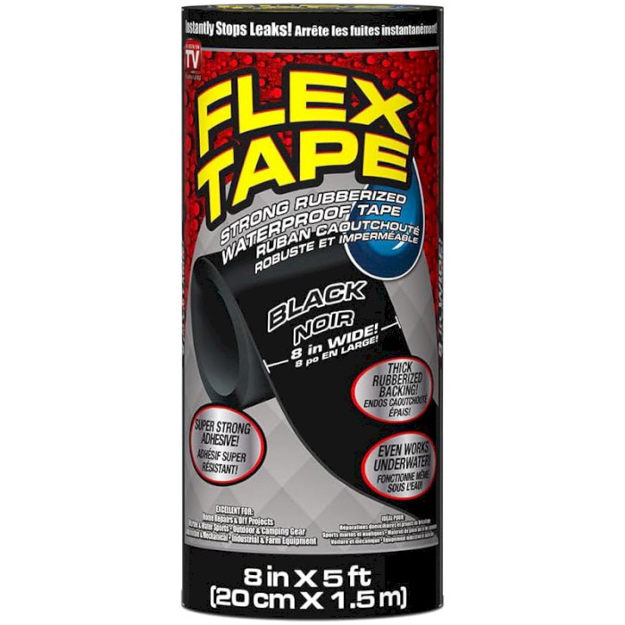 Надміцна скотч-стрічка Flex Tape 20см*1.5м Black