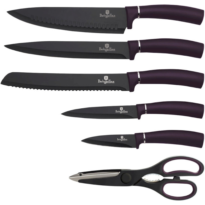 Набор кухонных ножей на подставке BERLINGER HAUS Purple Eclipse 7пр (BH-2584)