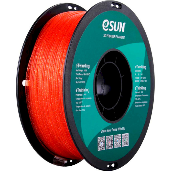 Пластик (філамент) для 3D принтера ESUN eTwinkling 1.75mm, 1кг, Warm Orange (ETWINKLING175WO1)