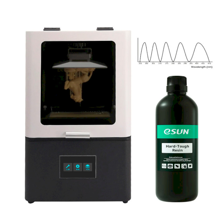 Фотополимерная резина для 3D принтера ESUN Hard-Tough Resin, 1кг, Black (HARDTOUGH-B1)