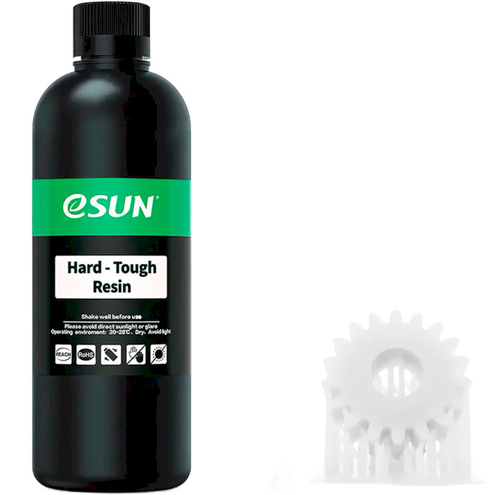 Фотополімерна гума для 3D принтера ESUN Hard-Tough Resin, 1кг, White (HARDTOUGH-W1)