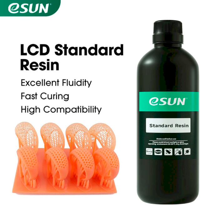 Фотополімерна гума для 3D принтера ESUN Standard Resin, 1кг, Black (STANDARD-B1)