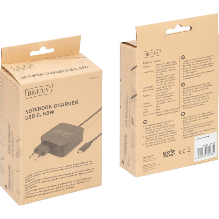 Блок живлення DIGITUS Notebook Charger USB-C 65W