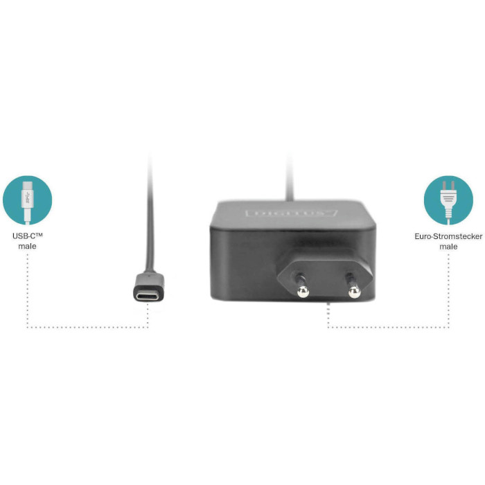 Блок питания DIGITUS Notebook Charger USB-C 65W