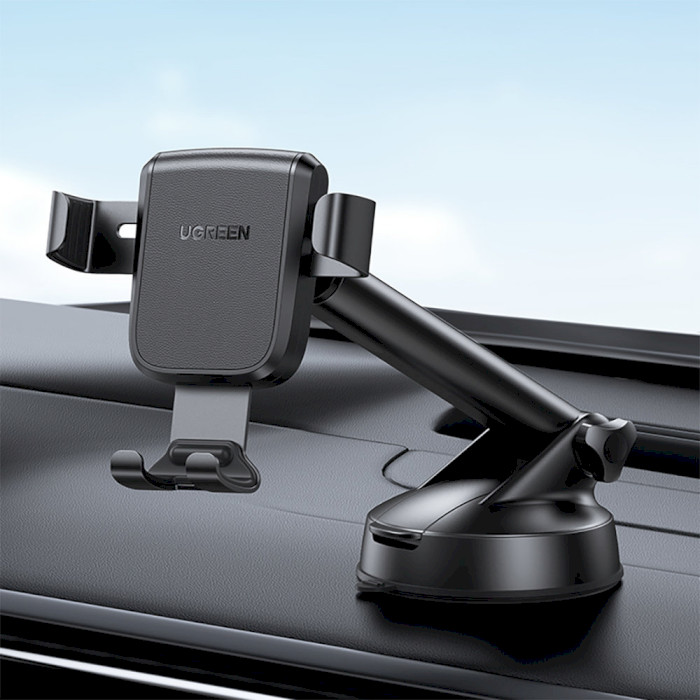 Автодержатель для смартфона UGREEN LP200 Gravity Phone Holder with Suction Cup Black (60990)