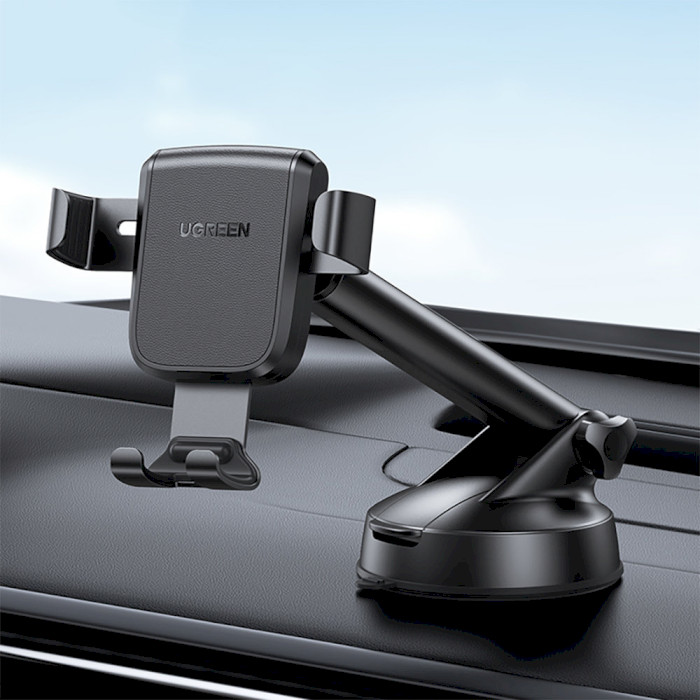 Автотримач для смартфона UGREEN LP200 Gravity Phone Holder with Suction Cup Black (60990)