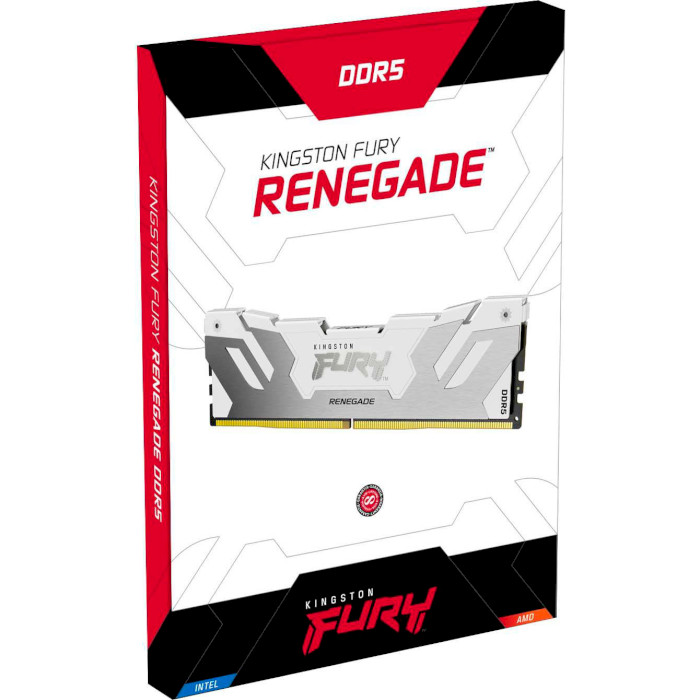 Модуль памяти KINGSTON FURY Renegade White/Silver DDR5 6400MHz 16GB (KF564C32RW-16)