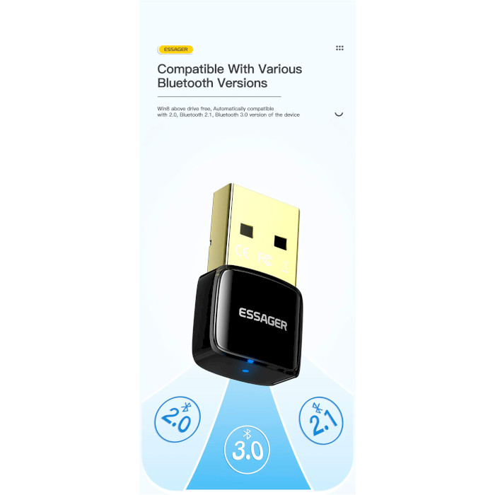 Bluetooth адаптер ESSAGER Starlord USB Bluetooth 5.3 Adapter Black (EBT53-XJ01-Z)