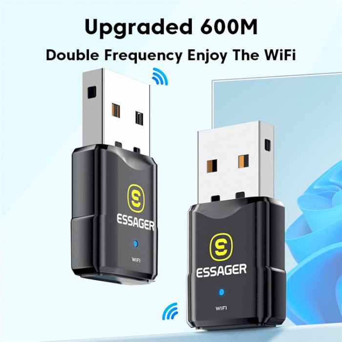 Wi-Fi адаптер ESSAGER Genie Dual Band Wireless Card 600M